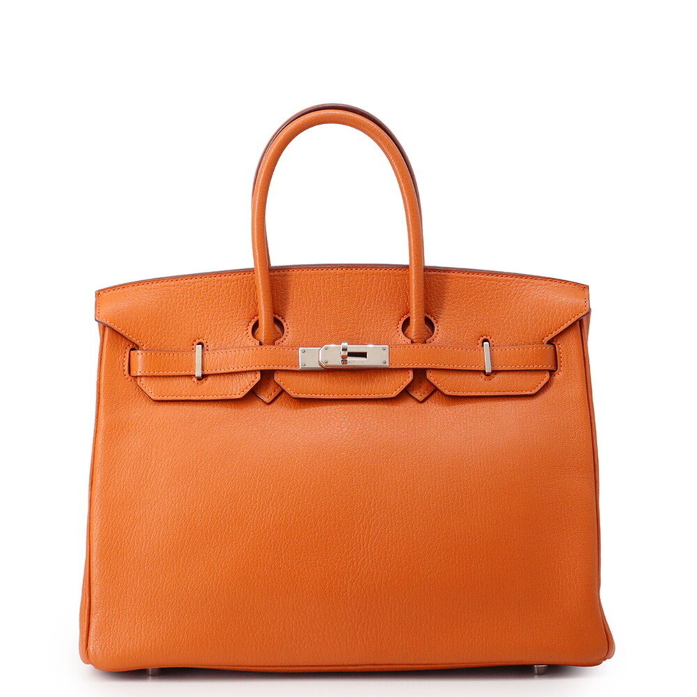 Hermes Birkin 35 Orange Chevre Mysore □J stamp HERMES handbag women's